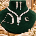 Mint Dewdrop Crystal Necklace, Earring, Bracelet & Ring Set