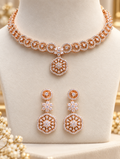 Rose Gold Starlight Halo Choker & Earring Set